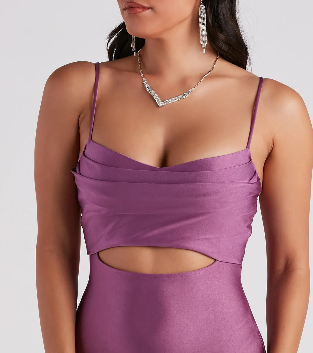 Celia Formal Cutout High Slit Column Dress