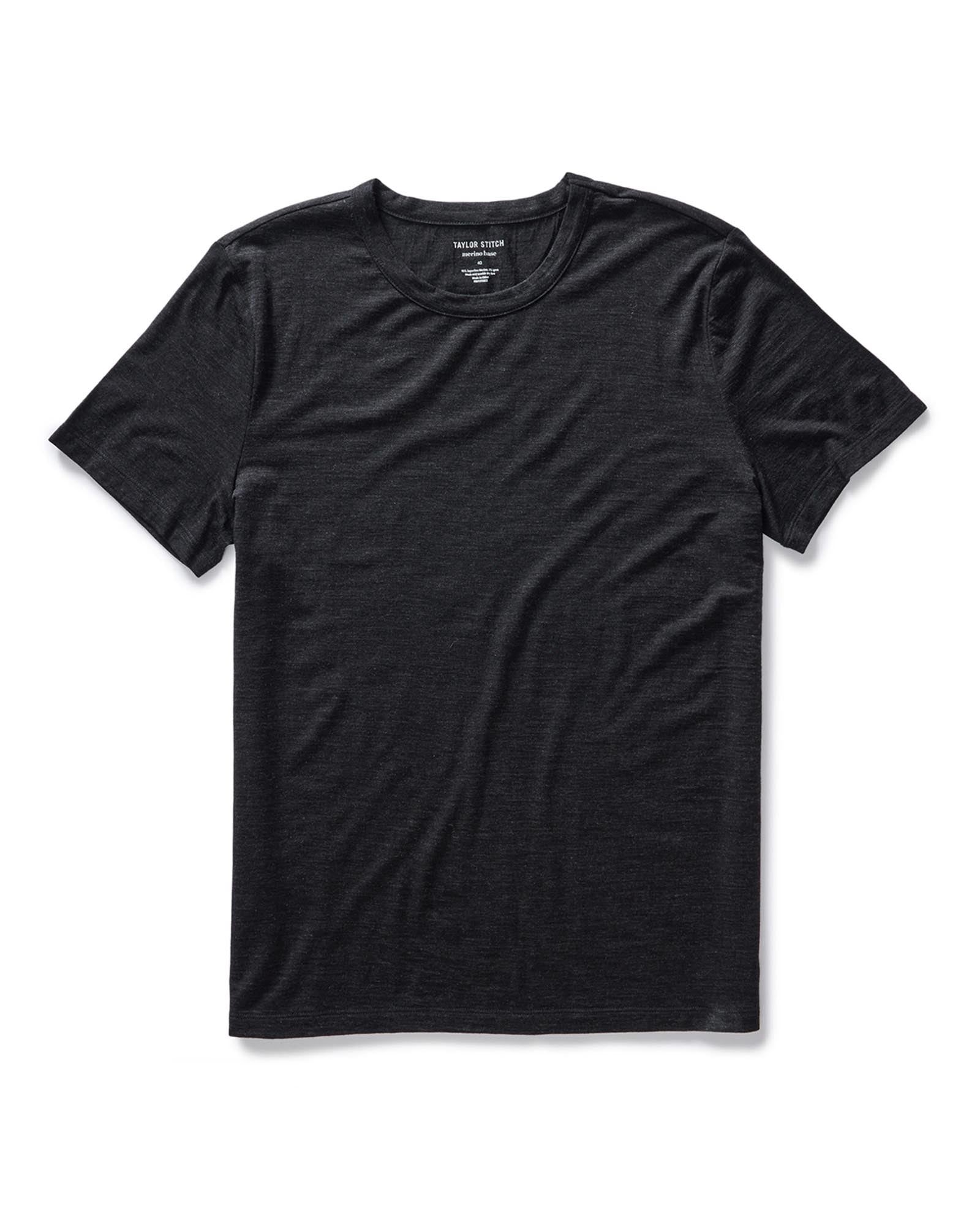 The Merino Tee in Heather Black
