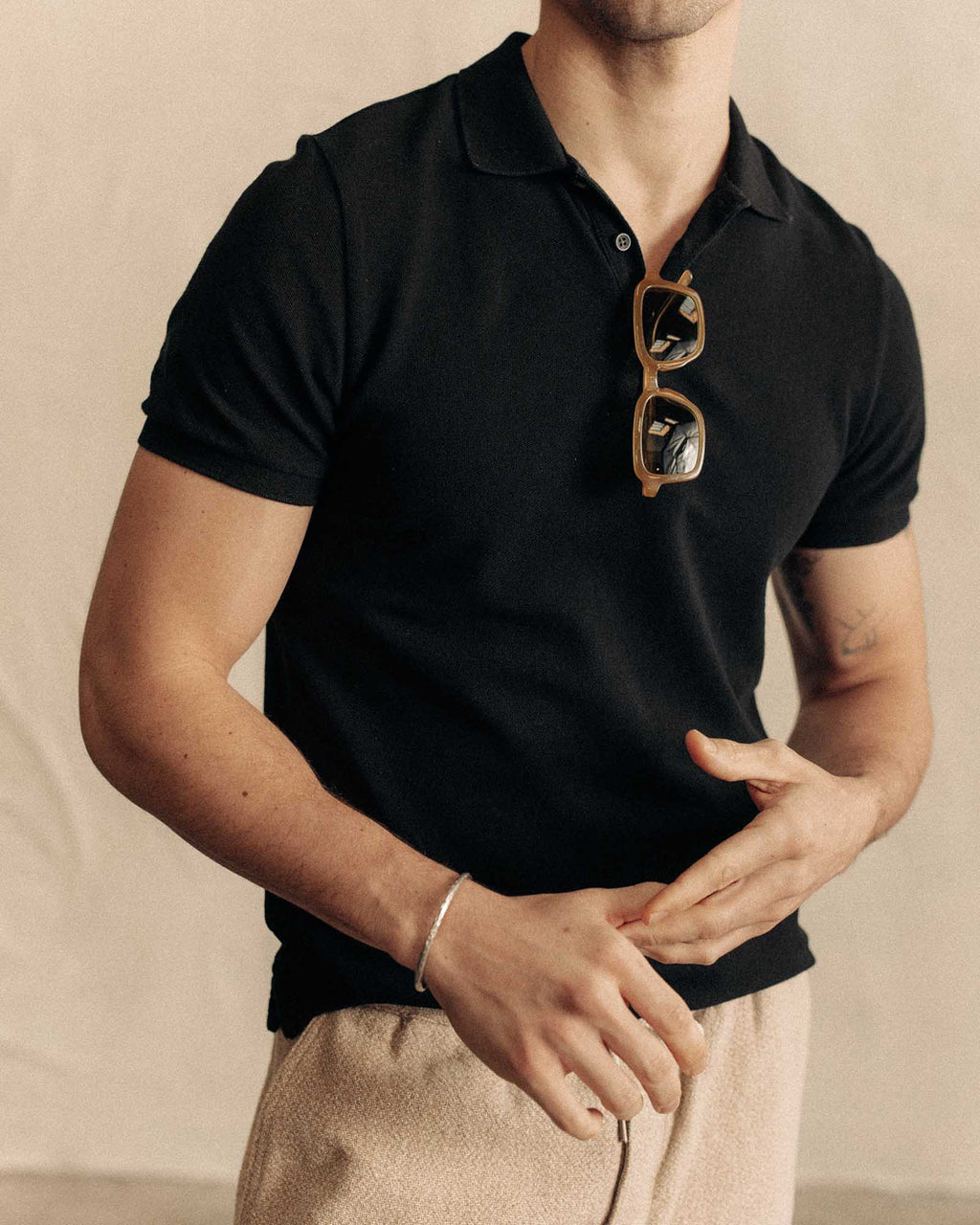The Pacific Polo in Black Indigo Pique
