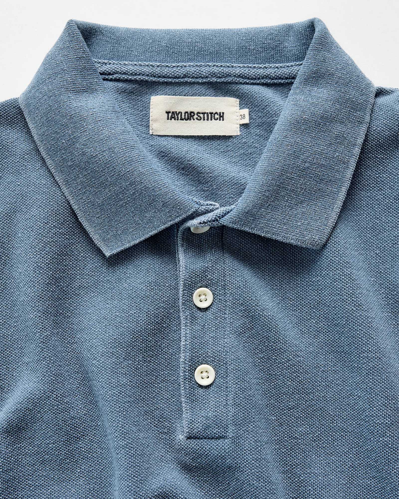 The Pacific Polo in Washed Indigo Pique