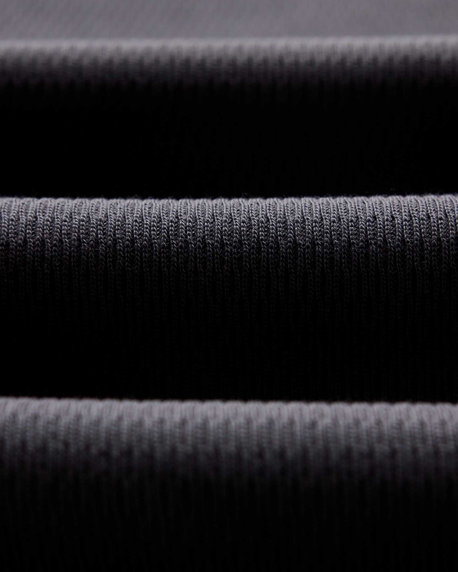 The Organic Cotton Short Sleeve Crew in Faded Black Waffle