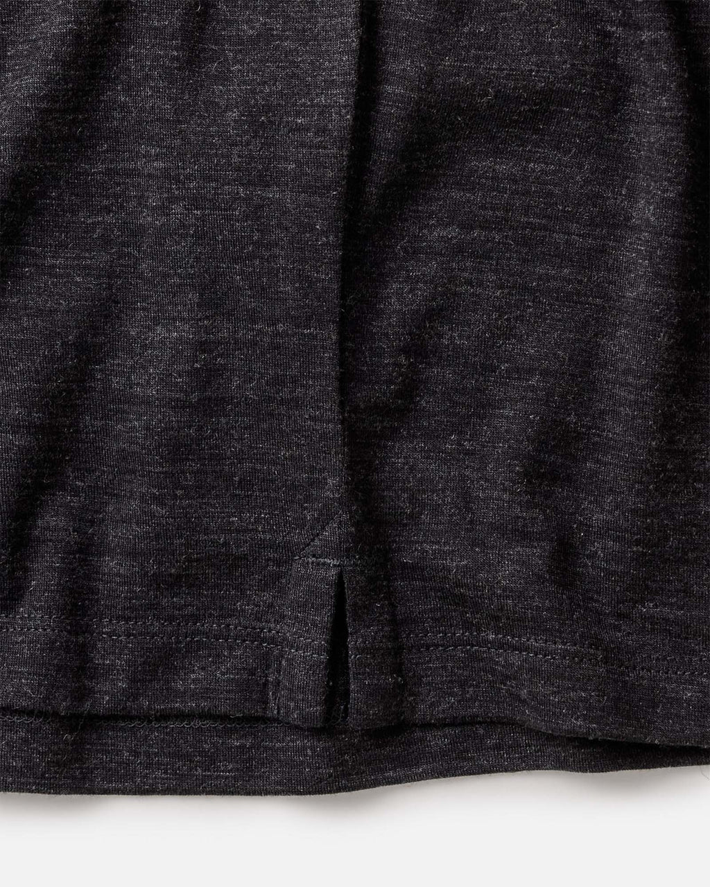 The Merino Polo in Heather Black