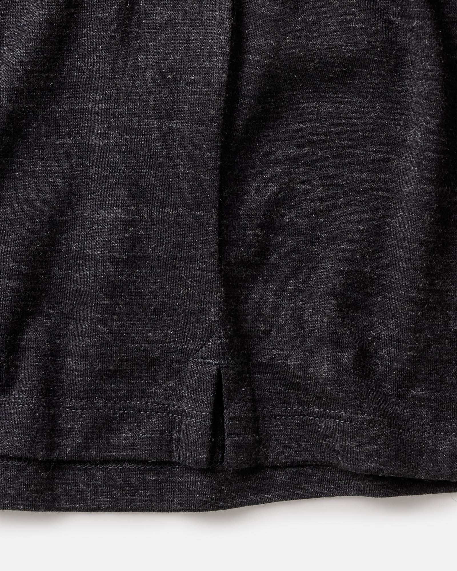 The Merino Polo in Heather Black